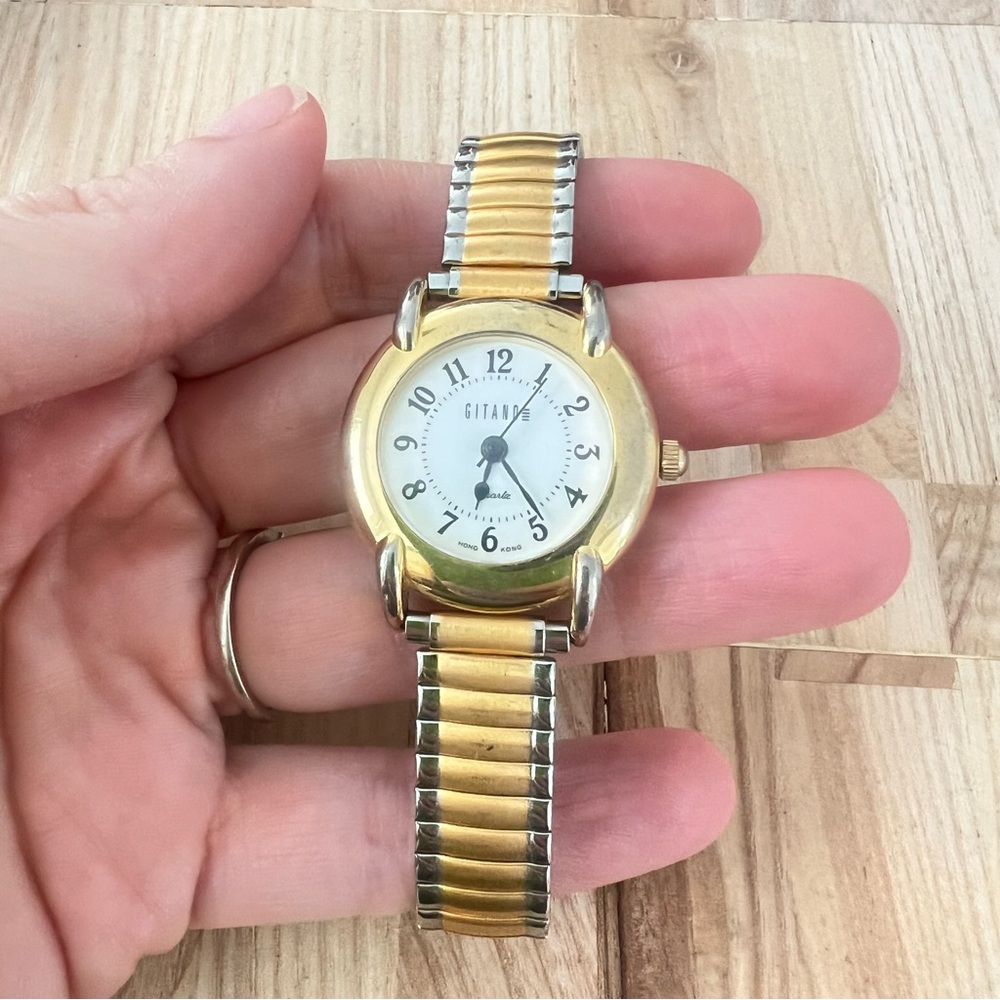 Gitano ladies two-tone bracelet dress watch NEW BATTERY